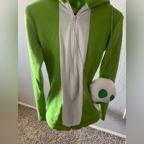 Yoshi cosplay furry romper with bag and hood - Picture 3 of 4